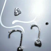 پیرسینگ بینی نقره اصل نگین حلقه ای قلابی سوزنی ال|جواهرات|رشت, بازار|دیوار