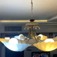 لوستر شش شاخه سه عدد به اضافه دوعدیوار کوب|لوستر و چراغ آویز|اصفهان, جوزدان الیادران|دیوار