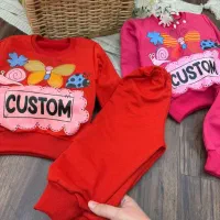 ست بلوز شلوار قرمز دخترانه،تاپ بافت ۱۴۰ت