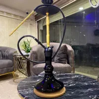 قلیان لاکچری مشکی طلایی پایه ترکیه در حد صفر