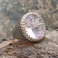 انگشتر نقره آمیتیست لونه زنبوری