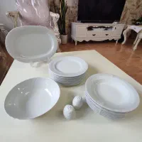 سرویس چینی ۶ نفره سفید طرح دار نو