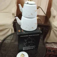 ست کتری و قوری لعابی با جعبه