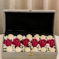 شمع ژورنالی و باکس گل شمع