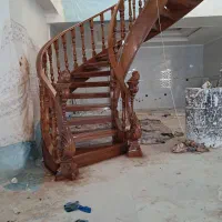 پله گرد نرده چوبی نجاری  رنگکاری چوب|خدمات پیشه و مهارت|شهریار, شهرک شاهد|دیوار