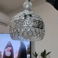 لوستر 4شعله استیل وطلایی