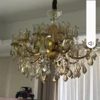 لوستر ۱۰ شاخه برنجی اب طلا