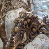 مبل سلطنتی با چوب گردو راش اصل پارچه ترک