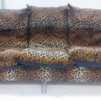 مبل کارکرده هفت نفره پلنگی با رویه چرمی