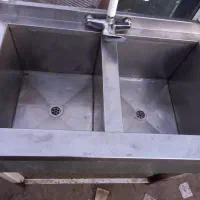 سینک دوقلوی صنعتی سالم وتمیز باشیر آبش|مصالح و تجهیزات ساختمان|مشهد, نیزه|دیوار