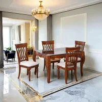 میز صندلی خانگی تالار رستوران پلیمر شاپان رنگ چوب