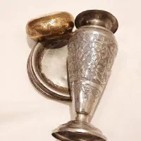 گلدان نقره پرشالی عتیقه