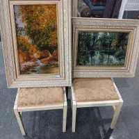 تابلو فرش چله ابریشم کوچه باغ اکبند