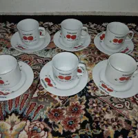 شش عدد فنجان همراه نلبکی