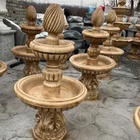 آبنما طرح سنگ سیمانی طبقاتی با مجسمه