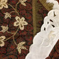 جانماز ترمه قدیمی دست دوزی|پرده، رانر، رومیزی|تهران, استخر|دیوار