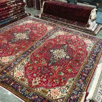 جفت ۶متری دستباف تبریز ریز نقش زمینه لاکی
