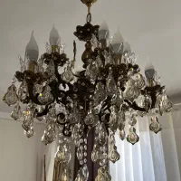 یک عدد لوستر بزرگ ۸شاخه و یک عدد لوستر کوچک برنج|لوستر و چراغ آویز|اندیشه, اندیشه فاز ۳|دیوار