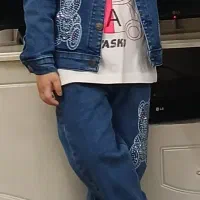 کت شلوار لی دخترانه هودی شلوار مخمل استفاده نشده