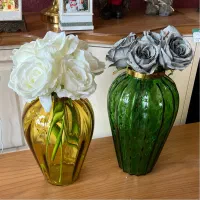 گلدان شیشه ای گل مصنوعی کادو هدیه روز مادر زن