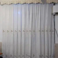 پرده حریر طرح دار برجسته همراه آستر|پرده، رانر، رومیزی|اهواز, کوی آغاجاری|دیوار