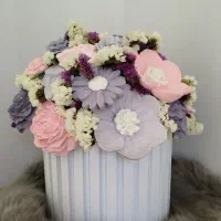 باکس گل جنس شمعی و سنگ مصنوعی