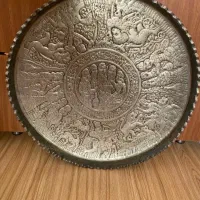 سینی قاجاری  قلم دست  بی‌نظیر کمیاب قطر ۶۰