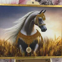 تابلو برجسته نگینی طرح اسب/میکسمدیا