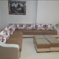 مبل ال راحتی هفت نفره دست دوم مناسب باغ و کارگاه