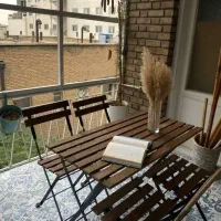 میز و صندلی چوب و فلز