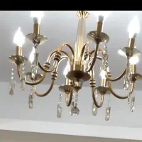 لوستر آویز برنج و کریستال بسیار شیک و سالم