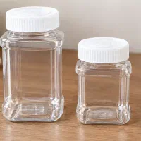 جار ۷۰۰ سی‌سی مربع طرح مینا PET بسته ۷۵ عددی