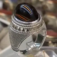 انگشتر نقره حصیری دور مثلث گرشاسبی در نفتی اصل نجف