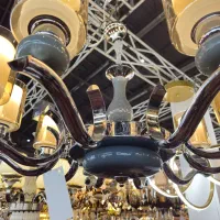 لوستر برنزی اصل با سنگ آبکاری نقره کروم|لوستر و چراغ آویز|اصفهان, رسالت|دیوار