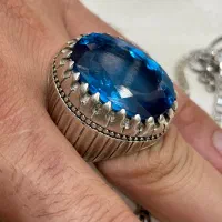 انگشتر نقره اصل یاقوت و زمرد و توپاز