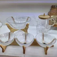 سرویس پذیرایی بلور وچوب شیک|ظروف سرو و پذیرایی|مشکین‌دشت, |دیوار