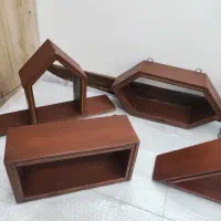 شلف دیواری چوبی دست ساز قدیمی ۵ عدد|کتابخانه، شلف، قفسههای دیواری|تهران, صد دستگاه|دیوار