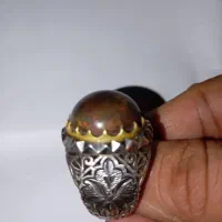 انگشتر نقره با سنگ اپال آتشین اصلی