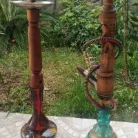 دو عدد قلیون چوب (گردو و سرخ)