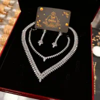 سرویس عروس جواهری فول نگین طرح روشنا کپی طلا