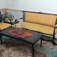 مبل هفت نفره ونهار خوری هشت نفره چوب گردو|مبلمان خانگی و میز عسلی|خرم‌آباد, |دیوار