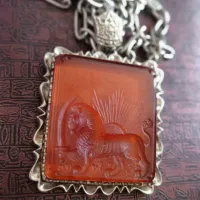 پلاک گردنبند شیر نشان کار دست نقره عیار بالا|جواهرات|کرمانشاه, |دیوار