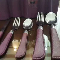 سرویس 60 تایی قاشق چنگال نو برندonix دسته چرمی|ظروف سرو و پذیرایی|رشت, استقامت ۱|دیوار