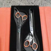 لوازم آرایشگری قیچی فینی و جگوار موپران پیشبند برس