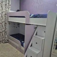 تخت دو طبقه کمجا چوب در حد نو|تخت و سرویس خواب|تهران, فاطمی|دیوار