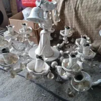 ۲عدد لوستر برنزو مخلوطی از برنز وچینی اصل|لوستر و چراغ آویز|ارومیه, |دیوار