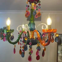 لوستر ۴شاخه رنگی نو
