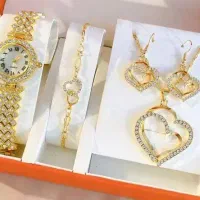 سرویس نیم ست آب طلا با ساعت ودستبندست