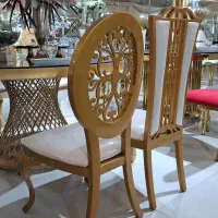 صندلی پشت بلند / چرم سفید تالاری