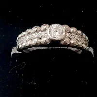 حلقه انگشتر نقره نامزدی با آبکاری طلا سفید|جواهرات|اصفهان, چرخاب|دیوار